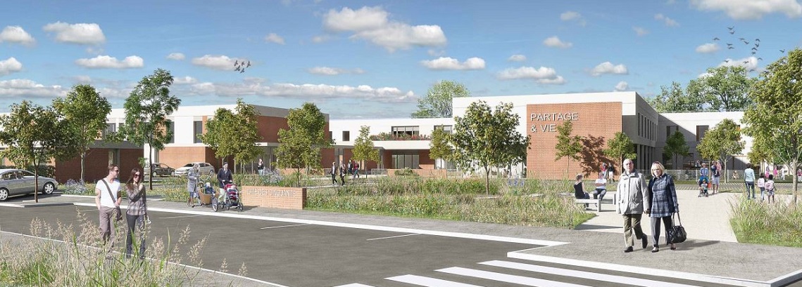 Pose de la première pierre de la plateforme de services seniors de demain à Auberchicourt (Nord)